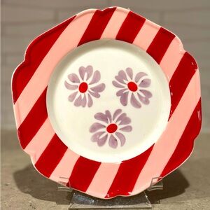Set/4 🎀Vaisselle red stripe canapé plates